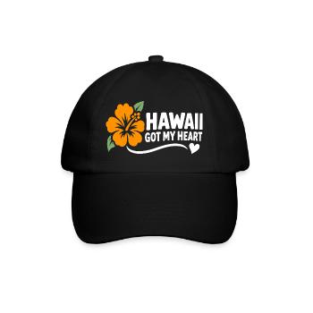 Hawaii-Herzhibiskus - Baseballkappe - Schwarz/Schwarz - Vorne