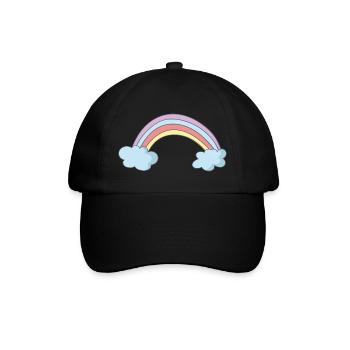 Regenbogen - Baseballkappe - Schwarz/Schwarz - Vorne