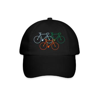 bike fahrrad fixie rad drahtesel - Baseballkappe - Schwarz/Schwarz - Vorne