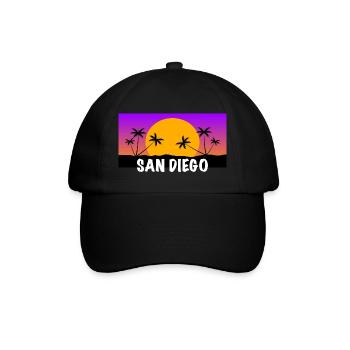 San Diego Shirt ! - Baseballkappe - Schwarz/Schwarz - Vorne