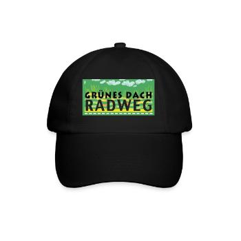 Grünes Dach Radweg - Baseballkappe - Schwarz/Schwarz - Vorne
