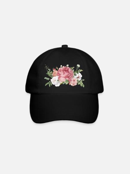FLOWER - Baseballkappe - Schwarz/Schwarz
