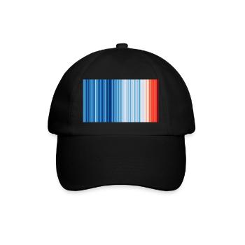Warming Stripes Global 2019 - Baseballkappe - Schwarz/Schwarz - Vorne