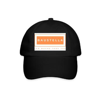Baustelle - Baustelle - Bauarbeiter - Baseballkappe - Schwarz/Schwarz - Vorne