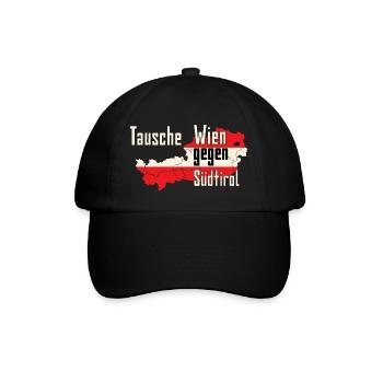 Tausche Wien gegen Südtirol - Baseballkappe - Schwarz/Schwarz - Vorne