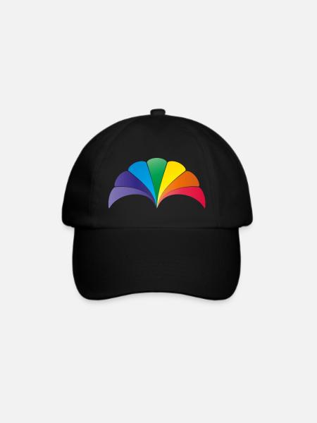 Regenbogen Muschelbogen - Baseballkappe - Schwarz/Schwarz