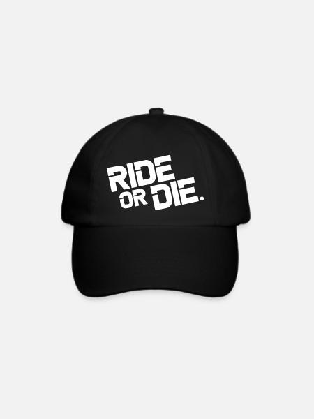Ride or die - Motor Sport Motiv - Baseballkappe - Schwarz/Schwarz