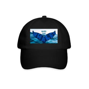 Save the whales - Baseballkappe - Schwarz/Schwarz - Vorne