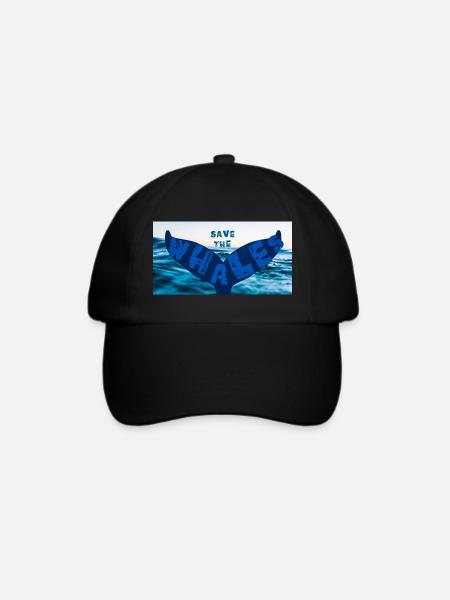 Save the whales - Baseballkappe - Schwarz/Schwarz