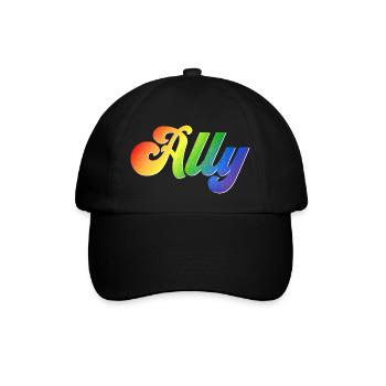 Ally LGBT Pride Unterstützung - Baseballkappe - Schwarz/Schwarz - Vorne