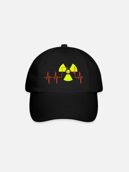 EKG, Atomkraftwerk und Strahlenwarnzeichen - Baseballkappe - Schwarz/Schwarz