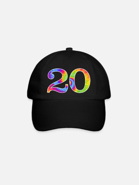 Anzahl 20 - Baseballkappe - Schwarz/Schwarz