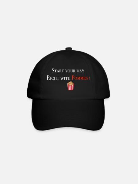 Start with Pommes 2 - Baseballkappe - Schwarz/Schwarz