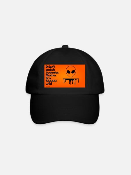 Alien Jugendwörter Motiv - Baseballkappe - Schwarz/Schwarz