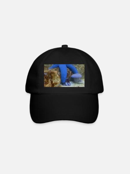 Blauer Seestern - Baseballkappe - Schwarz/Schwarz