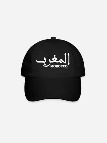 Marokko - Baseballkappe - Schwarz/Schwarz