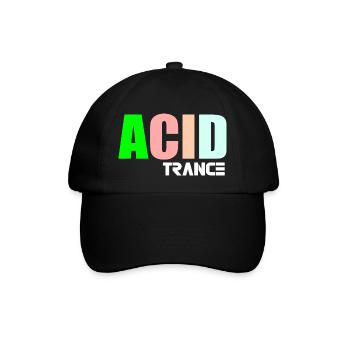 Acid-Trance-Zitat - Baseballkappe - Schwarz/Schwarz - Vorne