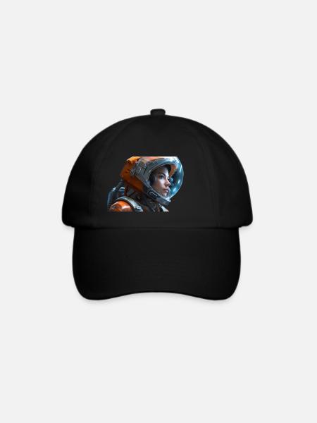 Astronautin - Baseballkappe - Schwarz/Schwarz