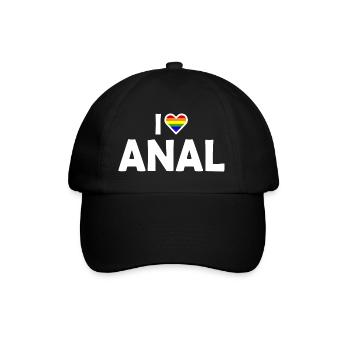 I love anal - Baseballkappe - Schwarz/Schwarz - Vorne