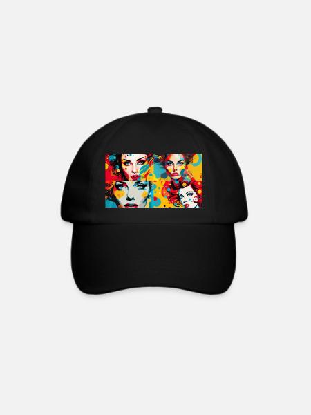 Women Pop Art Classic - Baseballkappe - Schwarz/Schwarz