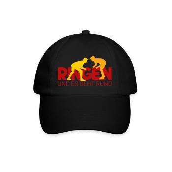RINGEN und es geht rund - Baseballkappe - Schwarz/Schwarz - Vorne