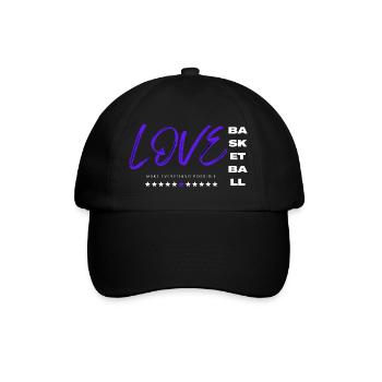 Ich liebe Basketball blau - Baseballkappe - Schwarz/Schwarz - Vorne