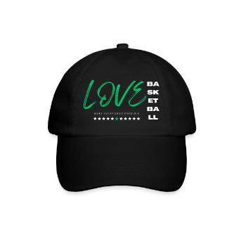 Ich liebe Basketball Grün - Baseballkappe - Schwarz/Schwarz - Vorne