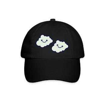 wolke smile - Baseballkappe - Schwarz/Schwarz - Vorne
