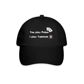 Takhteh und Poker - Persian Design (Iran) - Baseballkappe - Schwarz/Schwarz - Vorne