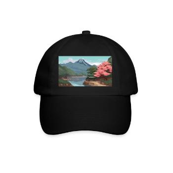 Miho No, Matsubara, Japan - Pixel Art - Baseballkappe - Schwarz/Schwarz - Vorne