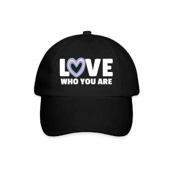 Transgender. Liebe, wer du bist - Baseballkappe - Schwarz/Schwarz - Vorne