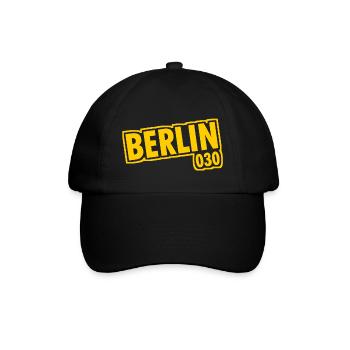 Berlin - 030 - Hauptstadt - Deutschland - Vorwahl - Baseballkappe - Schwarz/Schwarz - Vorne