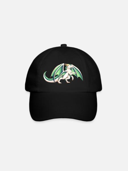 Weißer Drache - Baseballkappe - Schwarz/Schwarz