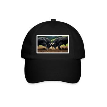 Eringer Stiere Rangordnungskampf - Baseballkappe - Schwarz/Schwarz - Vorne