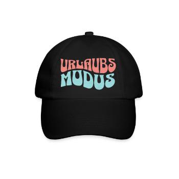Urlaubsmodus Aktiviert - Baseballkappe - Schwarz/Schwarz - Vorne