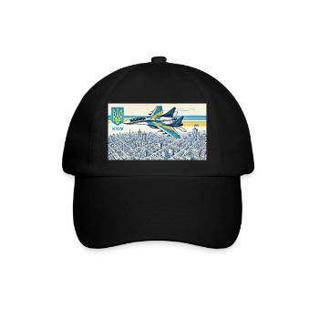 Der Geist von Kiew - Baseballkappe - Schwarz/Schwarz - Vorne