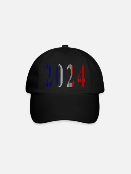 2024 Blau Weiß Rot - Baseballkappe - Schwarz/Schwarz
