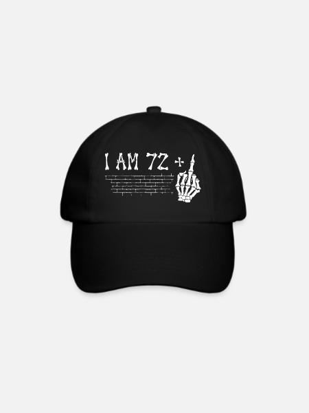 Ich bin 72 plus Mittelfinger - 73. Geburtstag - Baseballkappe - Schwarz/Schwarz
