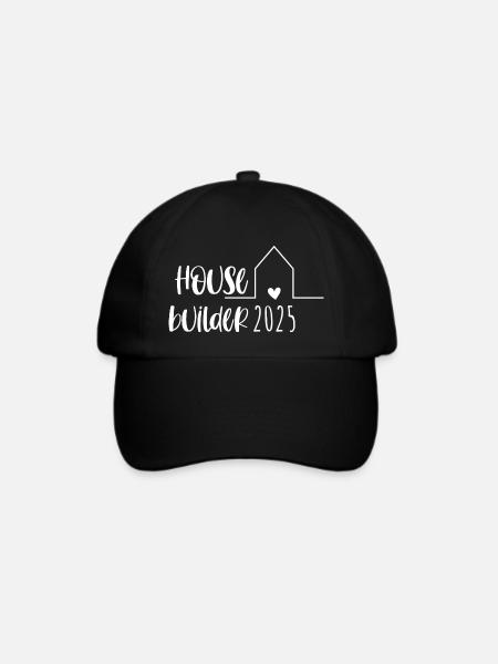 Housebuilder Partnerlook Hausbau – Bauherren Haus - Baseballkappe - Schwarz/Schwarz