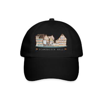Schwäbisch Hall, Süddeutschland, Zeichnung - Baseballkappe - Schwarz/Schwarz - Vorne