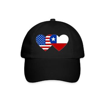 USA Chile Flagge Herz - Baseballkappe - Schwarz/Schwarz - Vorne