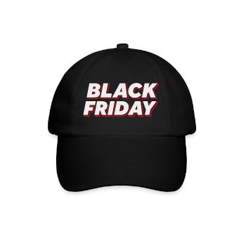 Bold Black Friday Text - Baseballkappe - Schwarz/Schwarz - Vorne