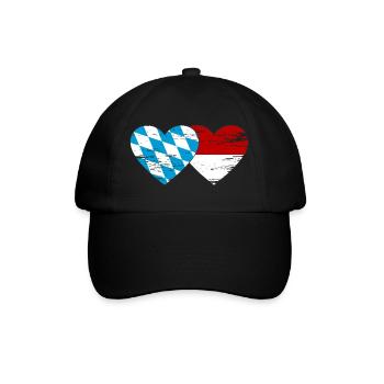Bayern Monaco Flagge Herz used - Baseballkappe - Schwarz/Schwarz - Vorne
