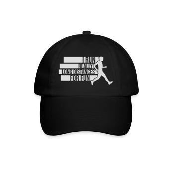 I Run Really Long Distances For Fun Marathon Sport - Baseballkappe - Schwarz/Schwarz - Vorne