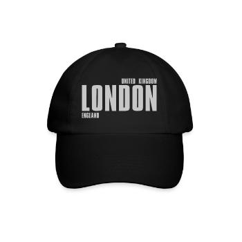 LONDON Schriftart Grafiken in Graustufen - Baseballkappe - Schwarz/Schwarz - Vorne