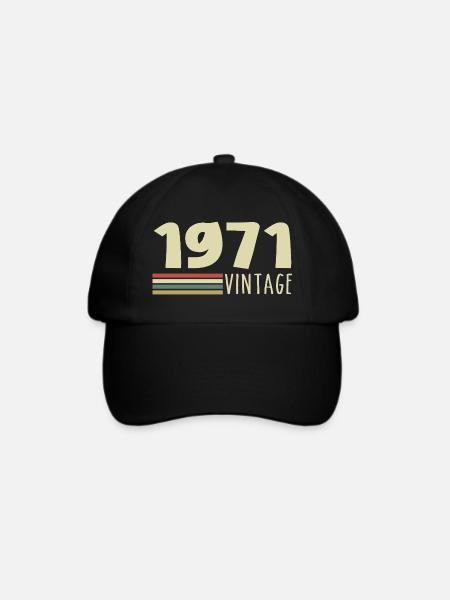 1971-Jubiläum-1971-retro-1971 - Baseballkappe - Schwarz/Schwarz
