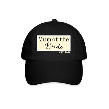 Mutter der Braut 2026 - Baseballkappe - Schwarz/Schwarz - Vorne