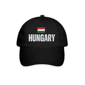 Ungarische Flagge, ungarischer Patriot - Baseballkappe - Schwarz/Schwarz - Vorne