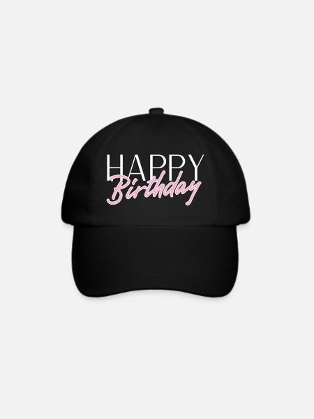 Happy Birthday - Baseballkappe - Schwarz/Schwarz