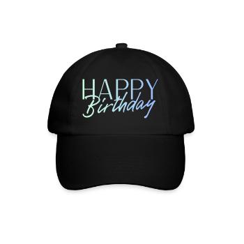 Happy Birthday - Baseballkappe - Schwarz/Schwarz - Vorne